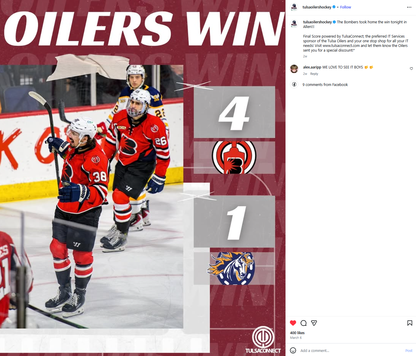 Tulsa Oilers - Instagram Post - 2